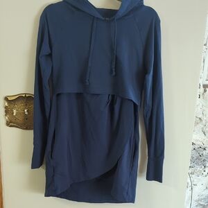 Latched Mama Navy Blue Cotton Blend Top